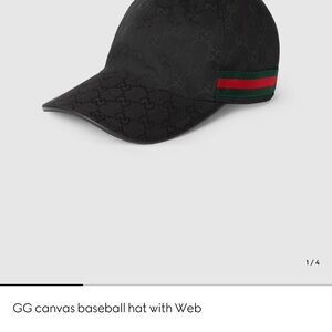 Gucci Black Canvas Cap with Signature Label